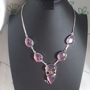 Amethyst necklace sterling silver